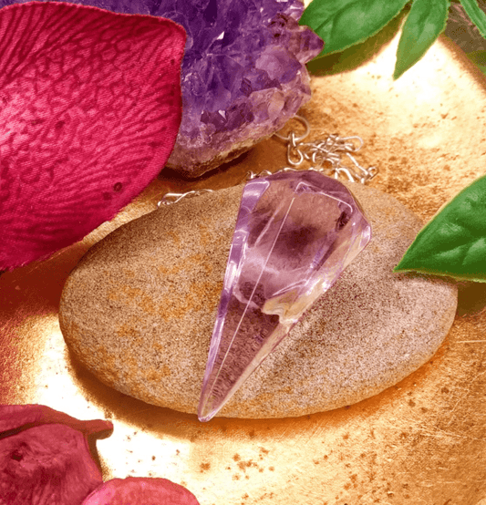 Amethyst Crystal Hexagon Pendulum - Spirit and Stardust