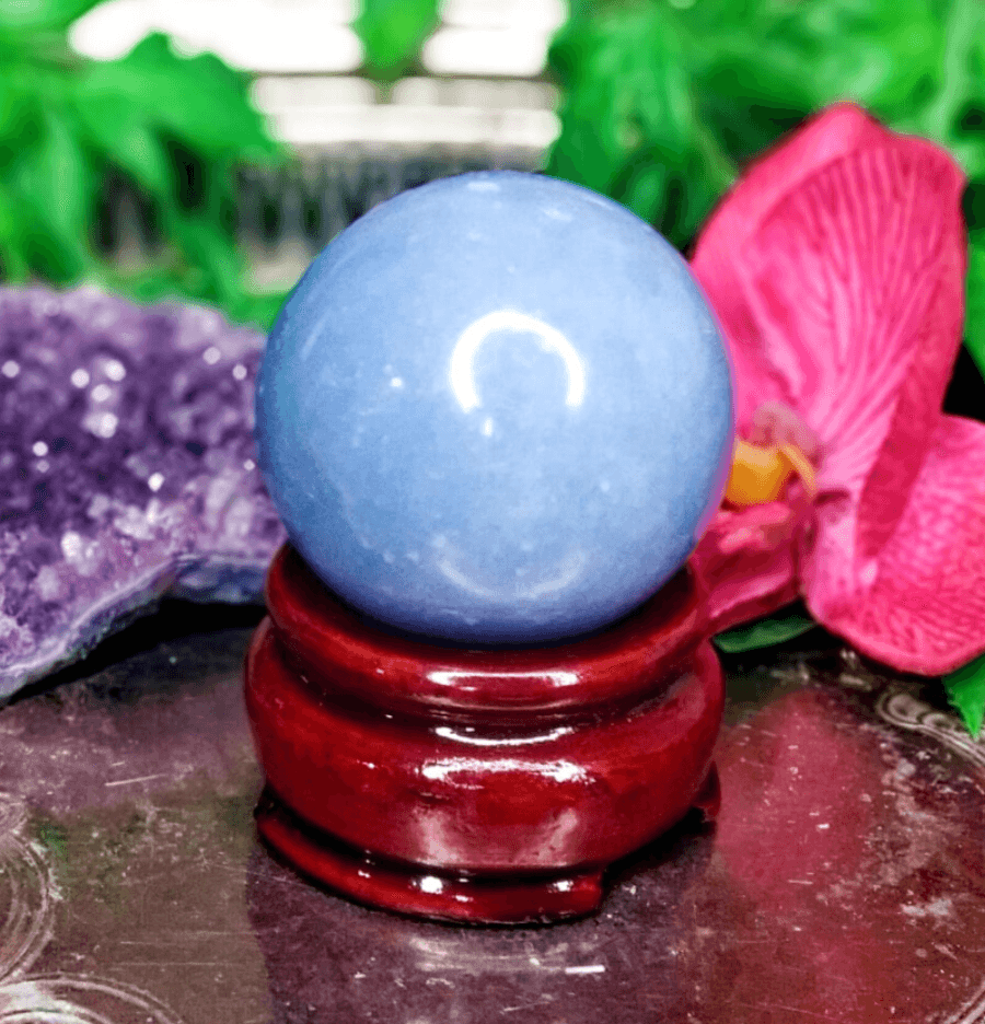 Angelite Crystal Sphere - Spirit and Stardust