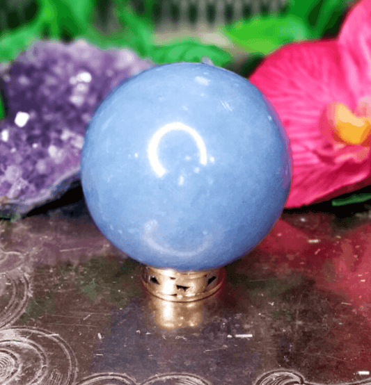 Angelite Crystal Sphere - Spirit and Stardust