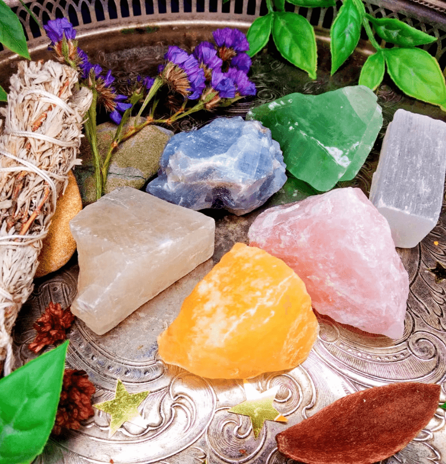 Anxiety and Stress Relief Raw Crystal Healing Set in Gift Box - Spirit and Stardust