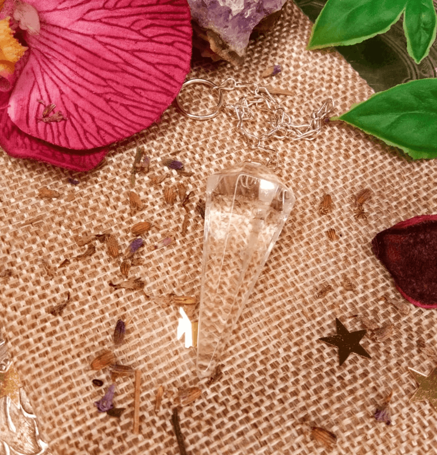 Clear Quartz Crystal Hexagon Pendulum - Spirit and Stardust