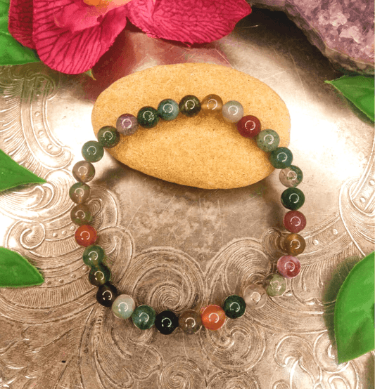 Indian Agate Bracelet For Mystical Power (6mm Beads) - Spirit and Stardust