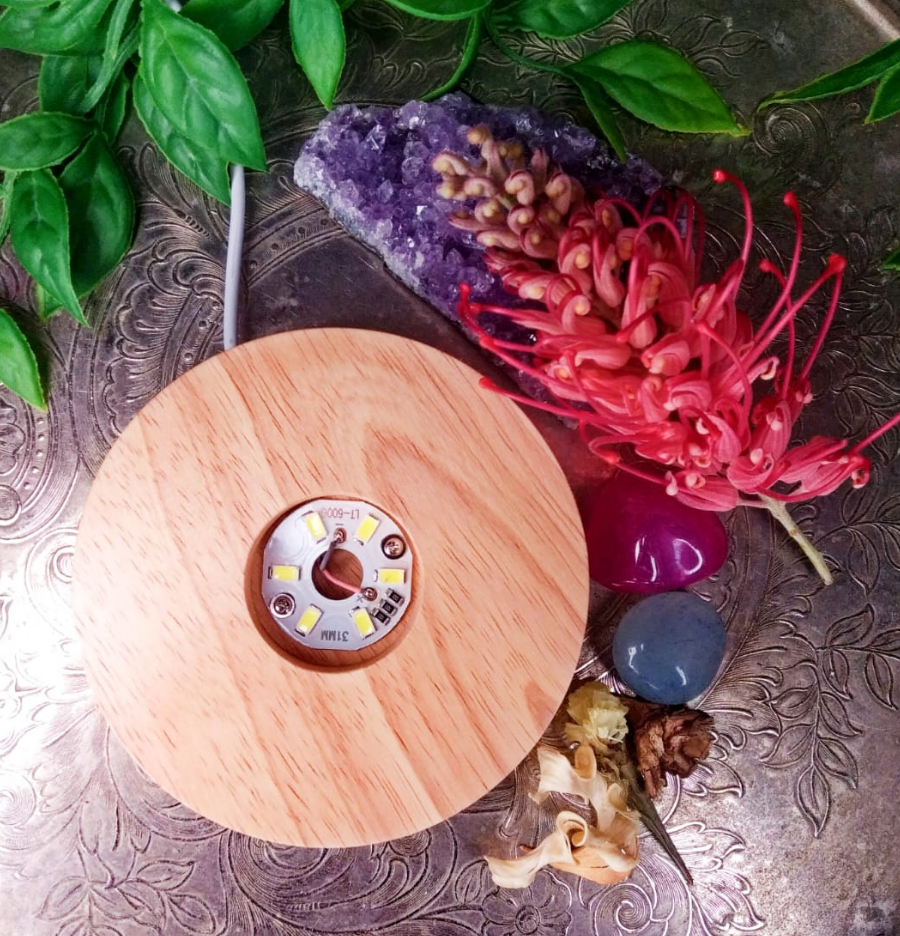 Selenite Bowl Lamp (Orange)