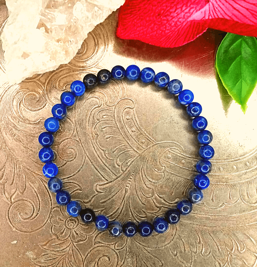 Lapis Lazuli Bracelet For Wisdom (6mm Beads) - Spirit and Stardust