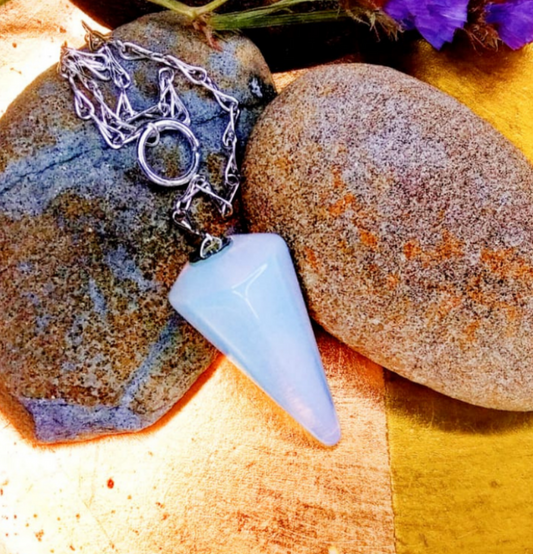 Opalite Crystal Hexagon Pendulum