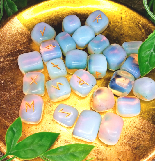 Opalite Crystal Rune Set