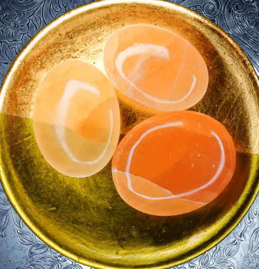 Orange Selenite Palm Stone For Recharging - Spirit and Stardust