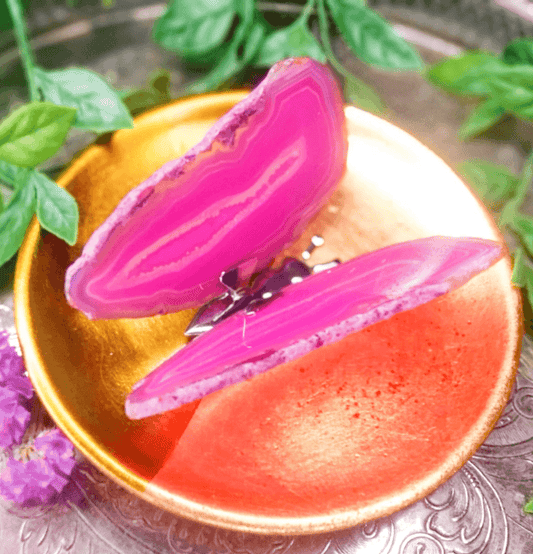 Agate Slice Butterfly (Pink) - Spirit and Stardust