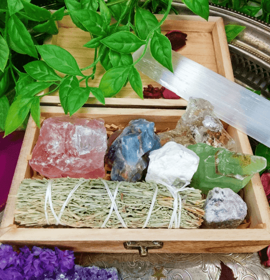 Post Traumatic Stress (PTSD) Relief Raw Crystal Healing Set in Gift Box - Spirit and Stardust