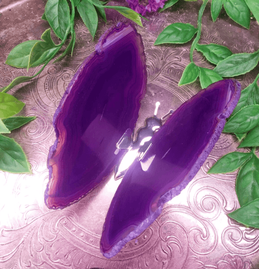 Agate Slice Butterfly (Purple) - Spirit and Stardust