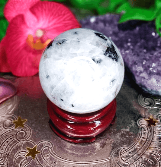 Rainbow Moonstone Crystal Sphere - Spirit and Stardust