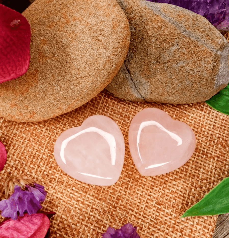 Rose Quartz Crystal Heart (3cm) - Spirit and Stardust