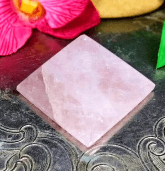 Rose Quartz Crystal Pyramid - Spirit and Stardust