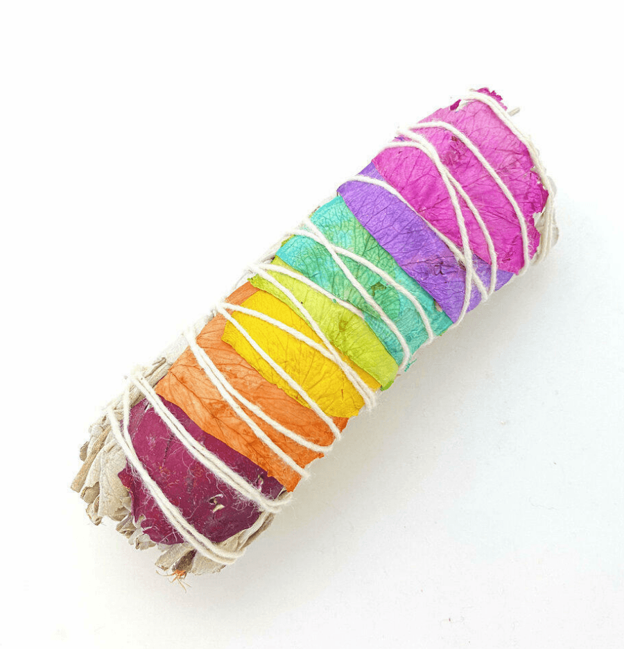 White Sage and Rose Petal Smudge Stick - Spirit and Stardust