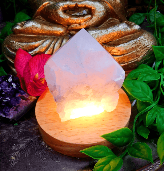 Rough Raw Clear Quartz Point Lamp - Spirit and Stardust