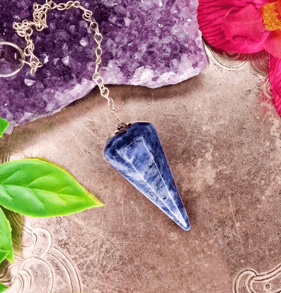 Sodalite Crystal Hexagon Pendulum - Spirit and Stardust