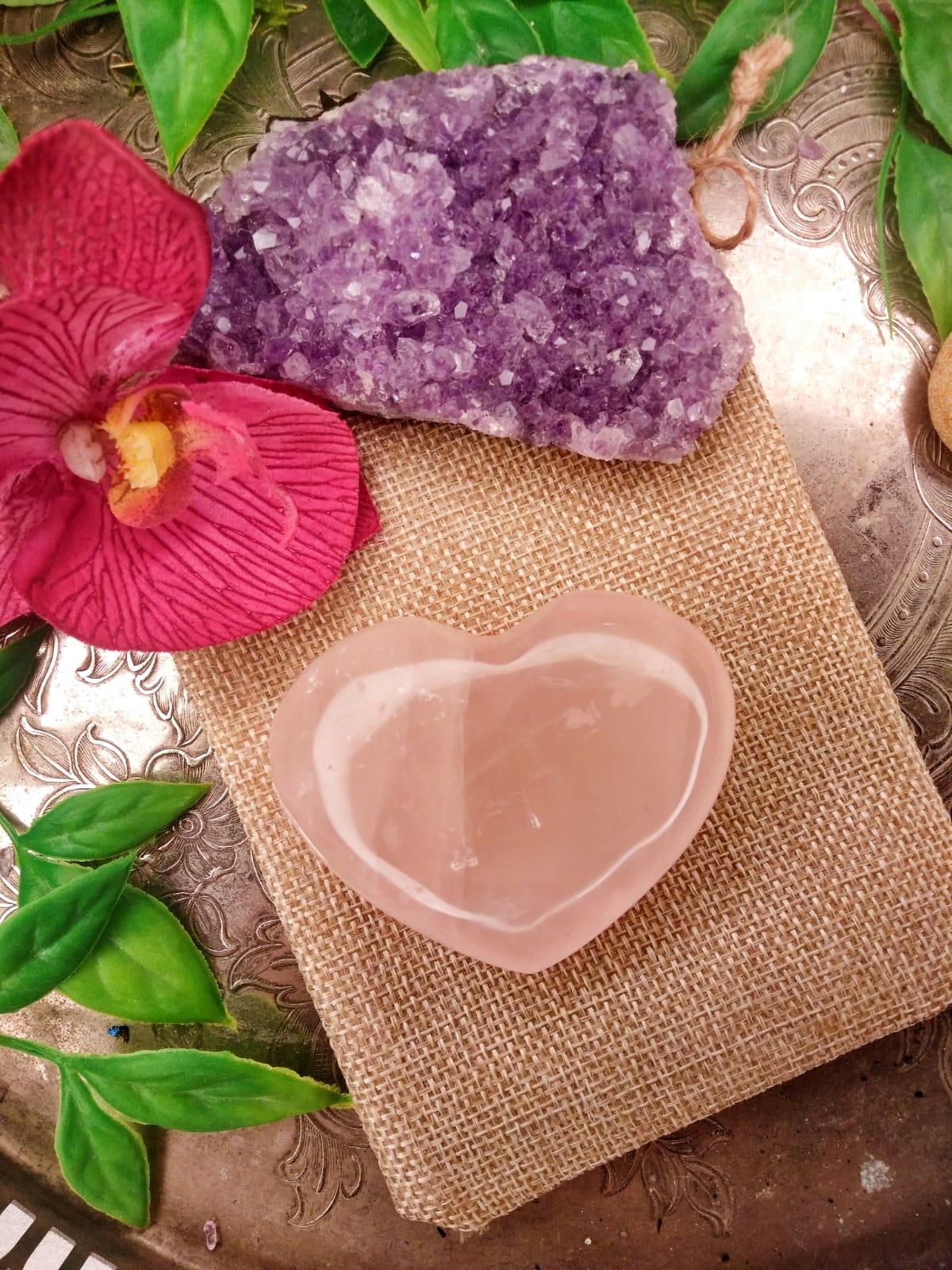 Rose Quartz Crystal Heart (3cm) - Spirit and Stardust