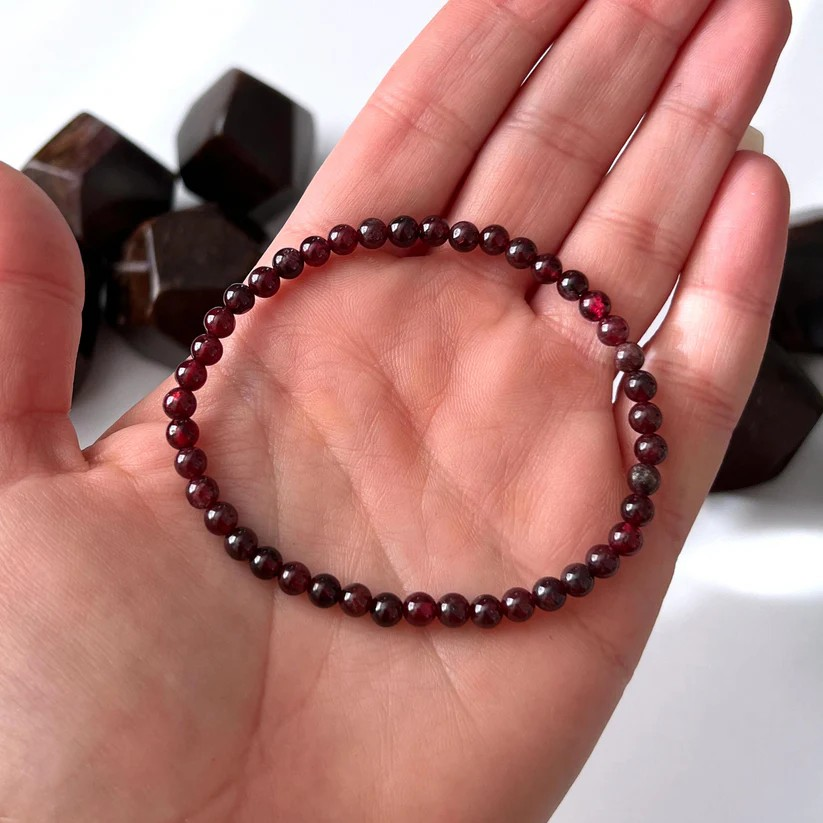 Garnet Bracelet For Sensuality (4mm Beads)