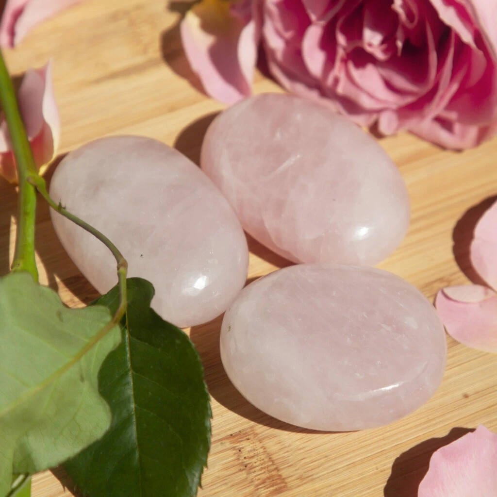 Rose Quartz Palm Stone For Love