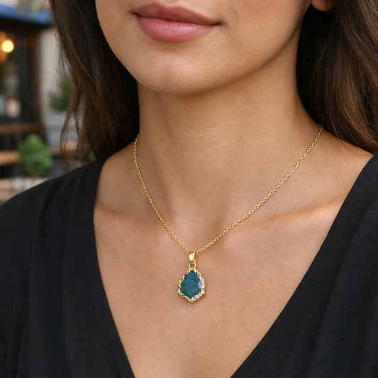 Agate Geode Pendant Necklace