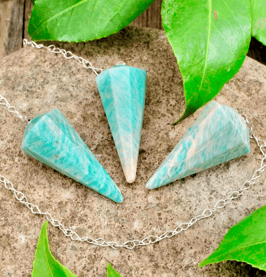 Amazonite Crystal Hexagon Pendulum - Spirit and Stardust