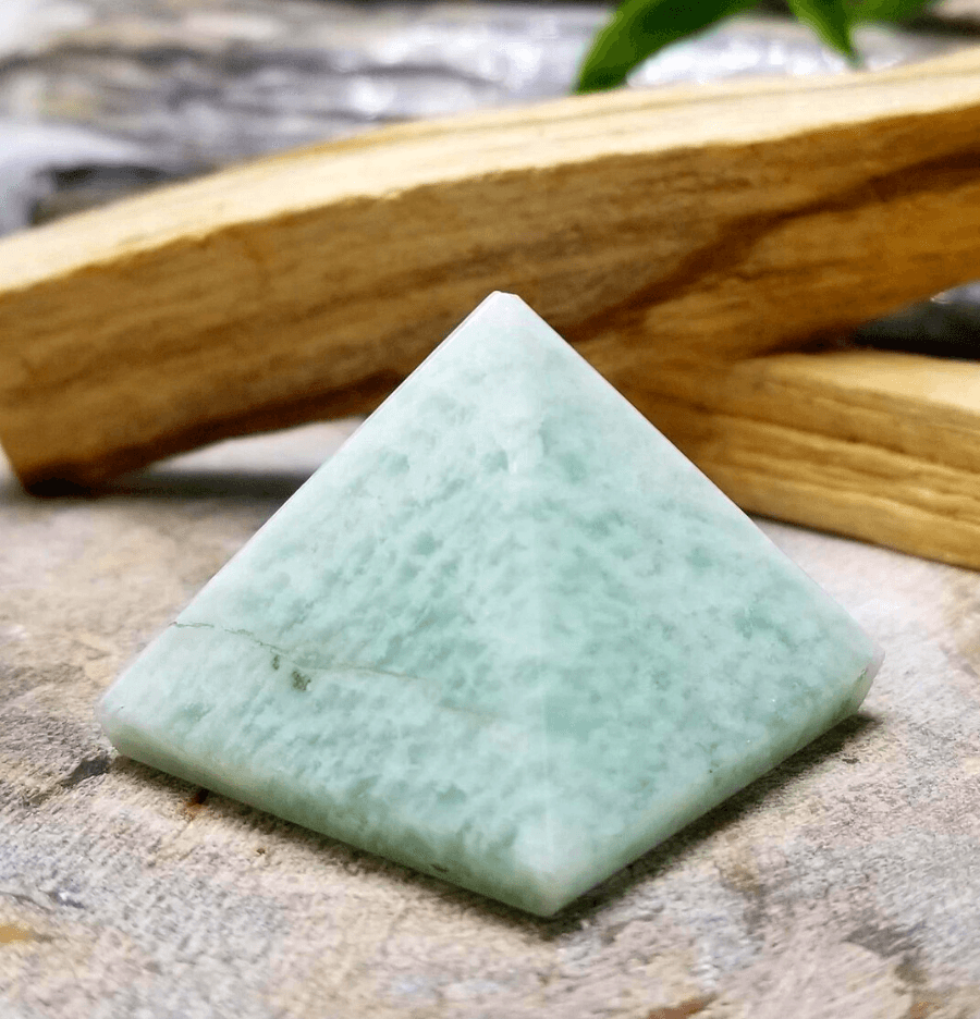 Amazonite Crystal Pyramid - Spirit and Stardust