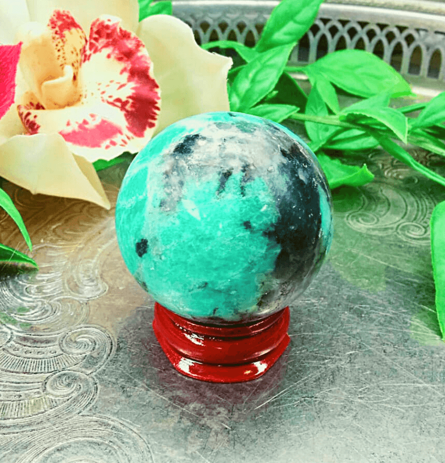 Amazonite Crystal Sphere - Spirit and Stardust