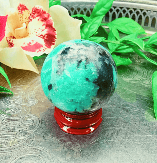 Amazonite Crystal Sphere - Spirit and Stardust