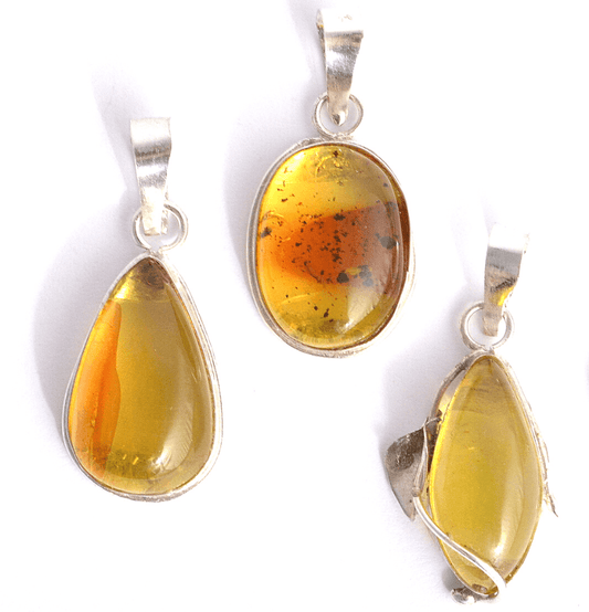 Amber Silver Pendant - Spirit and Stardust