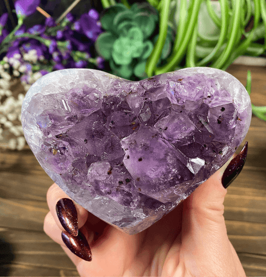 Amethyst Cluster Heart - Spirit and Stardust