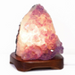 Amethyst Cluster Lamp on Wooden Base
