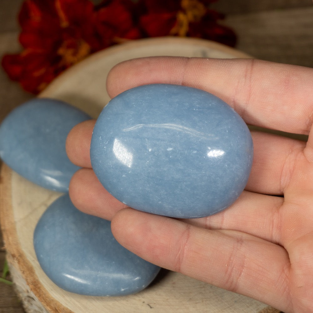 Angelite Palm Stone