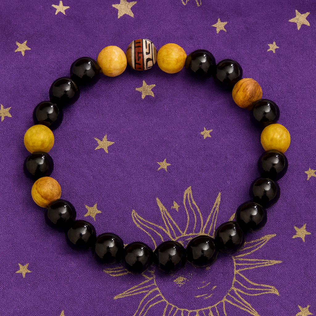 Palo Santo and Black Tourmaline Crystal Bracelet (8mm)