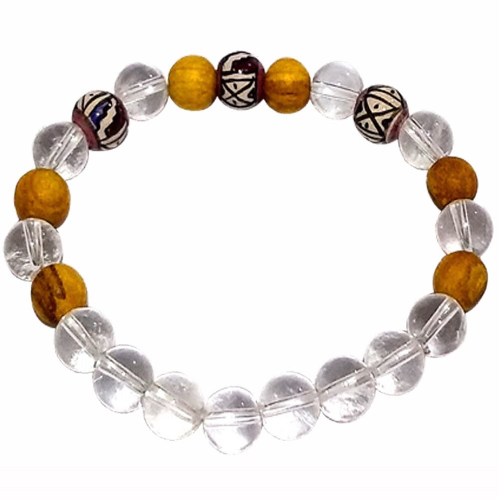 Palo Santo and Clear Quartz Crystal Bracelet (8mm)