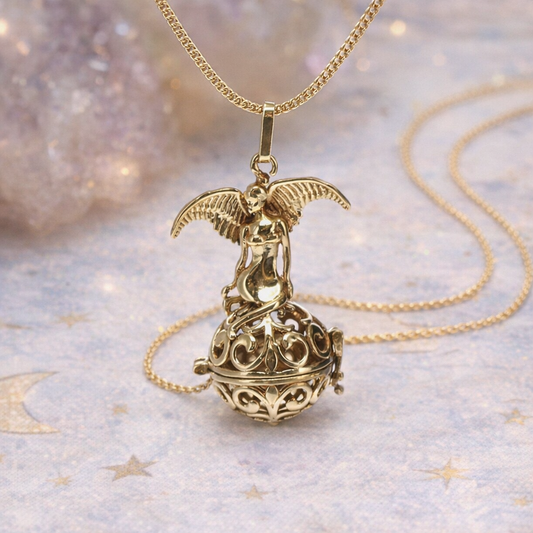 Bell Angel Pregnancy Pendant Necklace