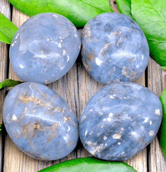 Blue Opal Palm Stone For Calm - Spirit and Stardust