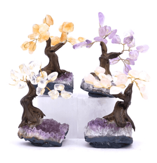 Mini Gemstone Tumble Bonsai Tree With Crystal Base - Spirit and Stardust