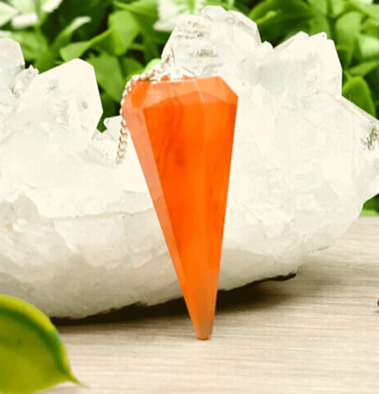 Carnelian Crystal Hexagon Pendulum - Spirit and Stardust