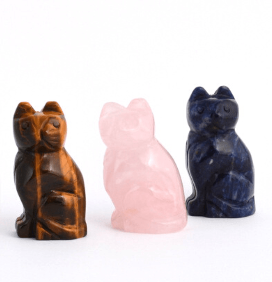 Carved Crystal Cats - Spirit and Stardust