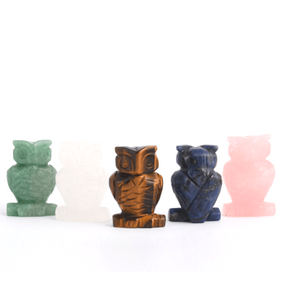 Carved Crystal Owls - Spirit and Stardust