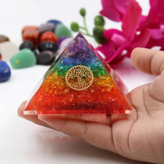 Chakra Crystal Orgonite Pyramid