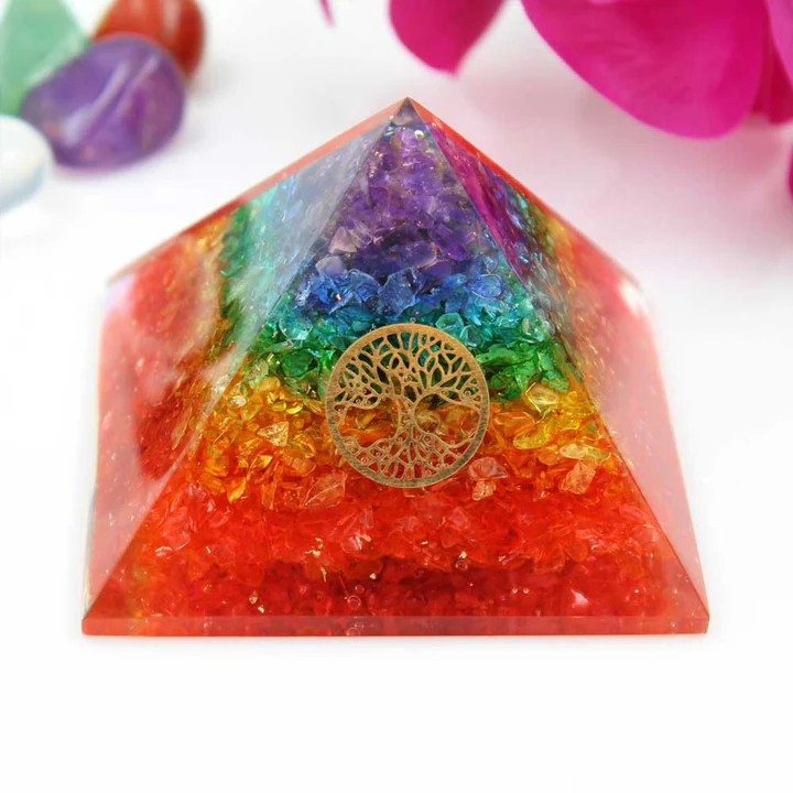 Chakra Crystal Orgonite Pyramid