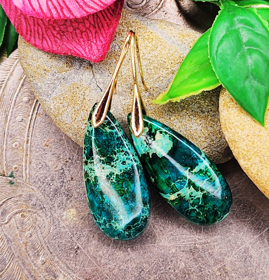 Chrysocolla & Copper Earrings