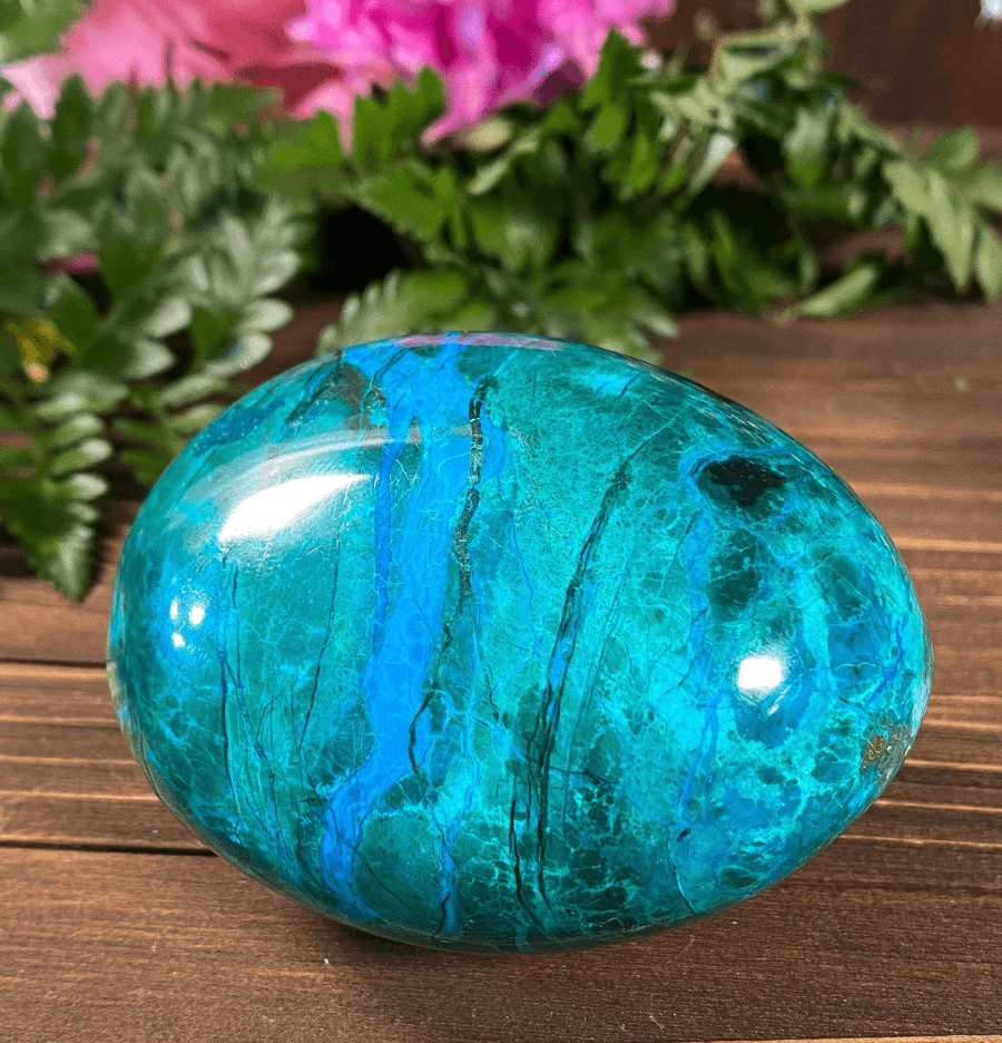 Chrysocolla Palm Stone For Inner Strength (Peru) - Spirit and Stardust