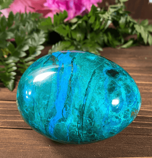 Chrysocolla Palm Stone For Inner Strength (Peru) - Spirit and Stardust
