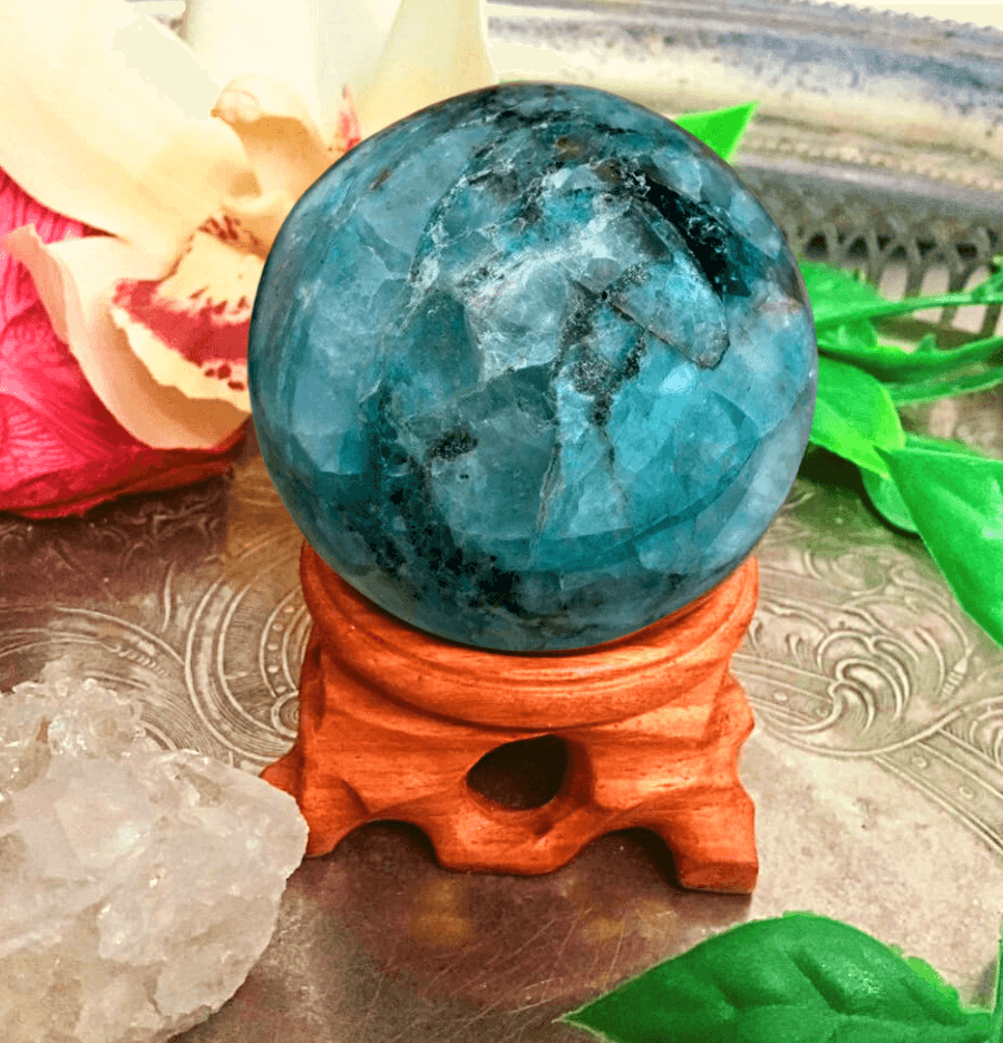 Chrysocolla Crystal Sphere (Peru) - Spirit and Stardust