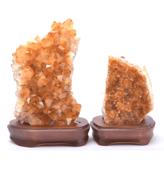 Citrine Cluster on Wooden Base - Spirit and Stardust