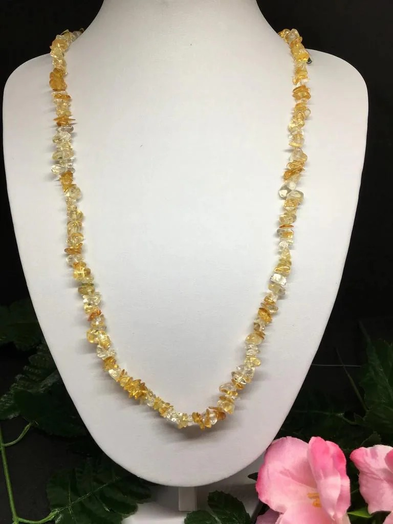 Citrine Crystal Chip Necklace