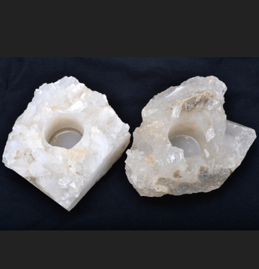 Clear Quartz Druze Crystal Candle Holder (Raw) - Spirit and Stardust