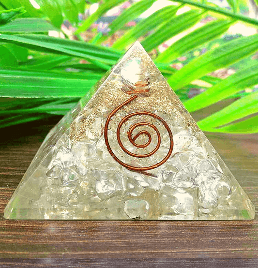 Clear Quartz Orgonite Pyramid (Spiral) - Spirit and Stardust